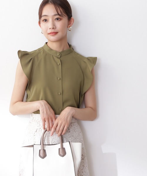 N.（N. Natural Beauty Basic）（エヌエヌナチュラルビューティーベーシック）の「◆ガルーダドビータックフリルブラウス（シャツ/ブラウス・レディース・ブラック/クリーム/カーキ/イエロー・MEDIUM）」の3枚目の写真