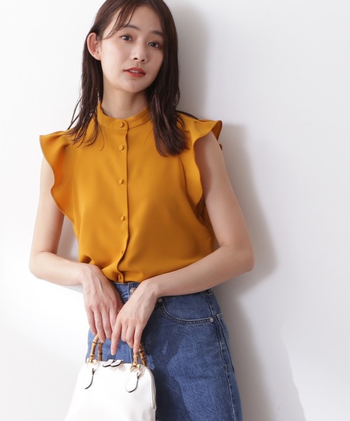 N.（N. Natural Beauty Basic）（エヌエヌナチュラルビューティーベーシック）の「◆ガルーダドビータックフリルブラウス（シャツ/ブラウス・レディース・ブラック/クリーム/カーキ/イエロー・MEDIUM）」の4枚目の写真