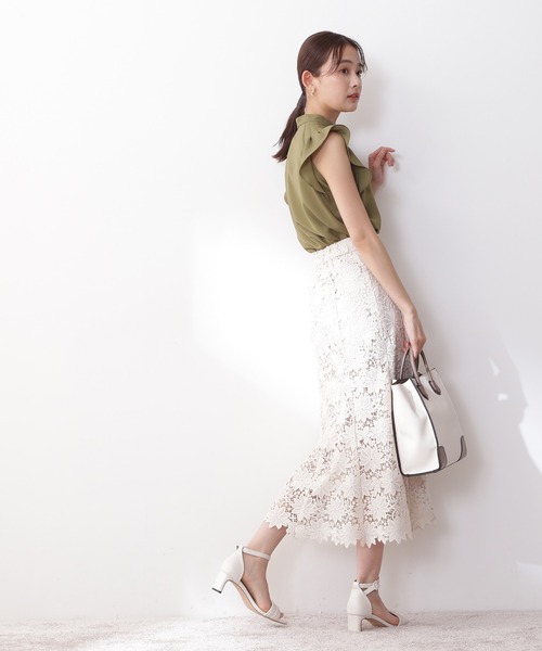 N.（N. Natural Beauty Basic）（エヌエヌナチュラルビューティーベーシック）の「◆ガルーダドビータックフリルブラウス（シャツ/ブラウス・レディース・ブラック/クリーム/カーキ/イエロー・MEDIUM）」の12枚目の写真