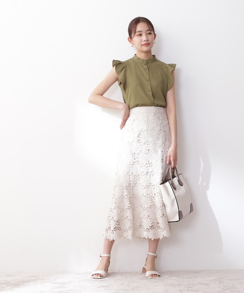 N.（N. Natural Beauty Basic）（エヌエヌナチュラルビューティーベーシック）の「◆ガルーダドビータックフリルブラウス（シャツ/ブラウス・レディース・ブラック/クリーム/カーキ/イエロー・MEDIUM）」の10枚目の写真