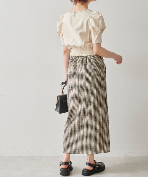 FREE'S MART（フリーズマート）の「◇スクエアネックショート丈ボリュームスリーブ半袖ブラウス（シャツ/ブラウス・レディース・ホワイト系その他/ブラック/オレンジ系その他/グレー系その他・FREE）」の9枚目の写真