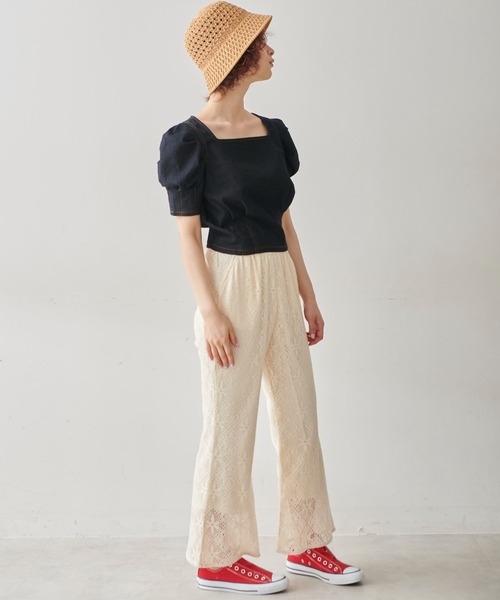 FREE'S MART（フリーズマート）の「◇スクエアネックショート丈ボリュームスリーブ半袖ブラウス（シャツ/ブラウス・レディース・ホワイト系その他/ブラック/オレンジ系その他/グレー系その他・FREE）」の16枚目の写真