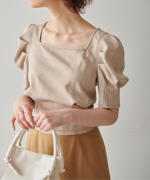 FREE'S MART（フリーズマート）の「◇スクエアネックショート丈ボリュームスリーブ半袖ブラウス（シャツ/ブラウス・レディース・ホワイト系その他/ブラック/オレンジ系その他/グレー系その他・FREE）」の20枚目の写真