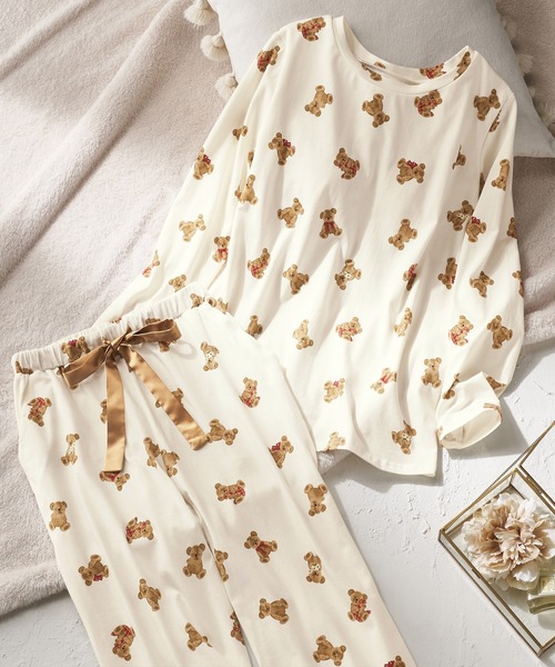 セール】【カップ付き】レーヨンブレンドパデット付ルームウェア上下