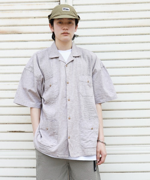 air tokyo sellection（エアートウキョウセレクション）の「綿麻 ストレッチ キューバシャツ（シャツ/ブラウス・メンズ・ホワイト/ブラック/カーキ/モカ・MEDIUM/LARGE）」の18枚目の写真
