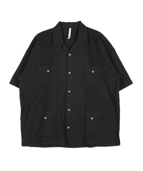 air tokyo sellection（エアートウキョウセレクション）の「綿麻 ストレッチ キューバシャツ（シャツ/ブラウス・メンズ・ホワイト/ブラック/カーキ/モカ・MEDIUM/LARGE）」の8枚目の写真