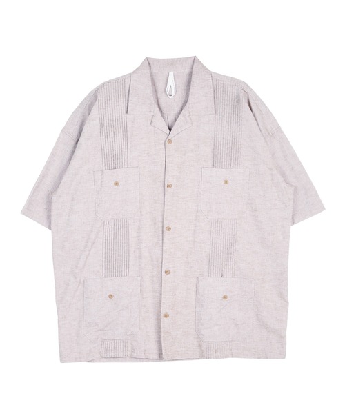 air tokyo sellection（エアートウキョウセレクション）の「綿麻 ストレッチ キューバシャツ（シャツ/ブラウス・メンズ・ホワイト/ブラック/カーキ/モカ・MEDIUM/LARGE）」の6枚目の写真
