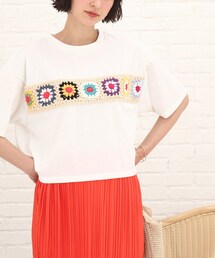 Cutie Blonde | クロシェモチーフTシャツ(Tシャツ/カットソー)