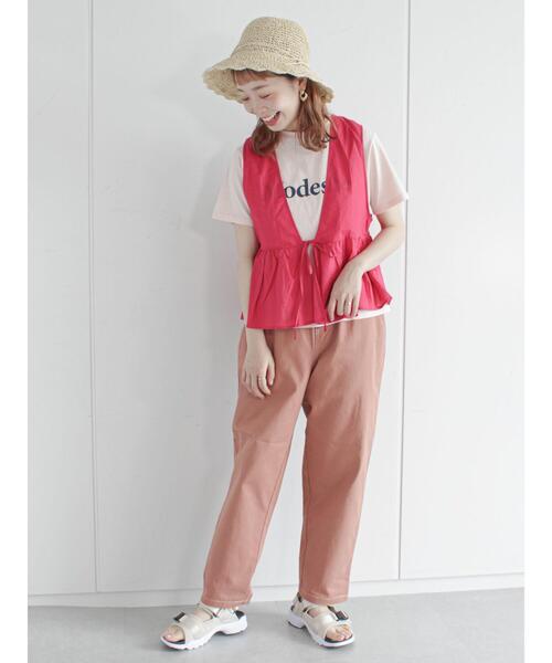 ehka sopo（エヘカソポ）の「ノースリブラウスTシャツセット（ニット/セーター・レディース・ブラック/ベージュ/ピンク・ﾌﾘ-）」の5枚目の写真