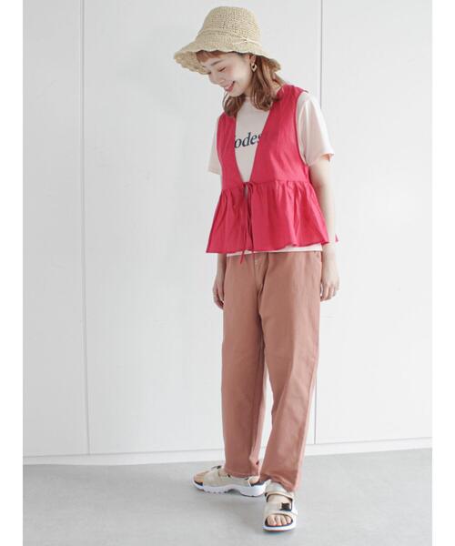 ehka sopo（エヘカソポ）の「ノースリブラウスTシャツセット（ニット/セーター・レディース・ブラック/ベージュ/ピンク・ﾌﾘ-）」の6枚目の写真