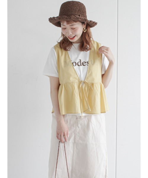 ehka sopo（エヘカソポ）の「ノースリブラウスTシャツセット（ニット/セーター・レディース・ブラック/ベージュ/ピンク・ﾌﾘ-）」の3枚目の写真