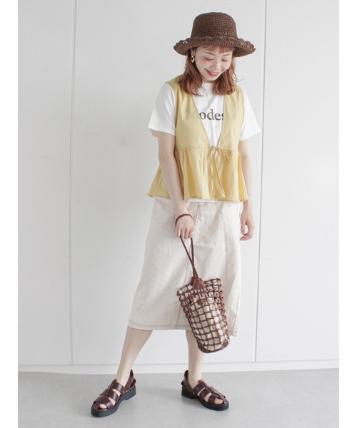 ehka sopo（エヘカソポ）の「ノースリブラウスTシャツセット（ニット/セーター・レディース・ブラック/ベージュ/ピンク・ﾌﾘ-）」の18枚目の写真