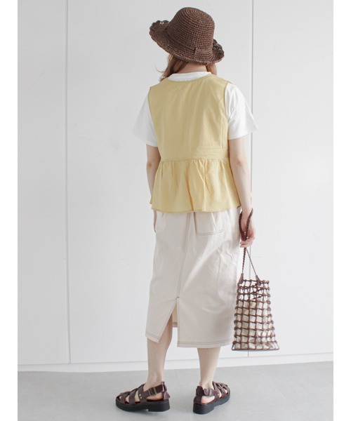 ehka sopo（エヘカソポ）の「ノースリブラウスTシャツセット（ニット/セーター・レディース・ブラック/ベージュ/ピンク・ﾌﾘ-）」の17枚目の写真