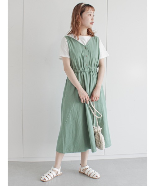 ehka sopo（エヘカソポ）の「ノースリブラウスTシャツセット（ニット/セーター・レディース・ブラック/ベージュ/ピンク・ﾌﾘ-）」の14枚目の写真