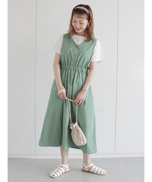 ehka sopo（エヘカソポ）の「ノースリブラウスTシャツセット（ニット/セーター・レディース・ブラック/ベージュ/ピンク・ﾌﾘ-）」の13枚目の写真