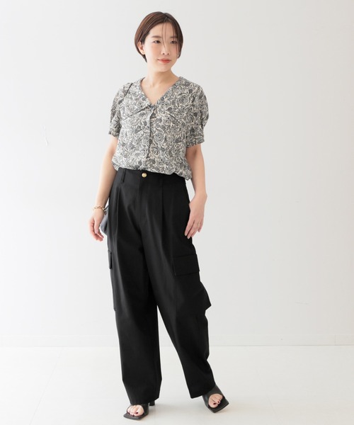 journal standard L'essage（ジャーナルスタンダードレサージュ）の「《追加》[Deveaux]ワイドカラーシャツ（シャツ/ブラウス・レディース・ブラック/ブラック系その他・FREE）」の18枚目の写真