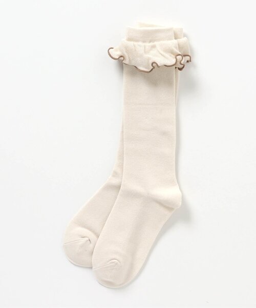 apres les cours（アプレレクール）の「メローフリルハイソックス【フォーマル対応】（ソックス/靴下・キッズ・ネイビー/オフホワイト/ピンク・12/15 /18/21）」の7枚目の写真