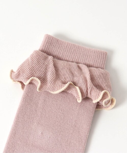 apres les cours（アプレレクール）の「メローフリルハイソックス【フォーマル対応】（ソックス/靴下・キッズ・ネイビー/オフホワイト/ピンク・12/15 /18/21）」の9枚目の写真