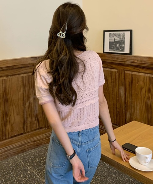 LAFFMO（ラフモ）の「バイカラーカーディガン（カーディガン/ボレロ・レディース・ホワイト/ピンク/イエロー/ブルー・FREE）」の13枚目の写真