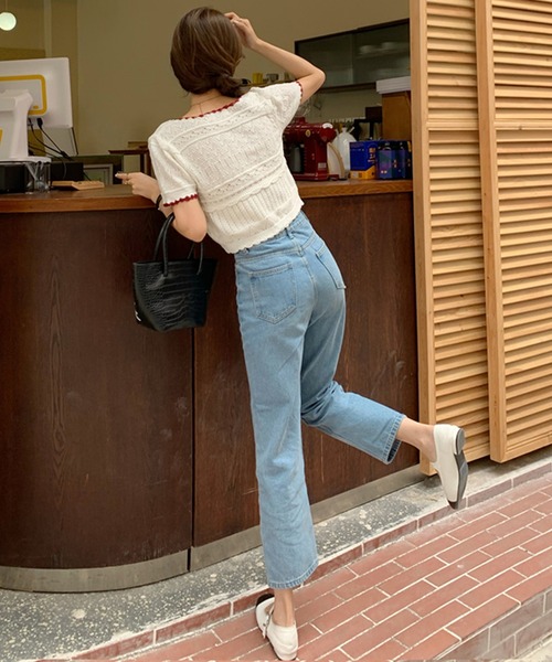 LAFFMO（ラフモ）の「バイカラーカーディガン（カーディガン/ボレロ・レディース・ホワイト/ピンク/イエロー/ブルー・FREE）」の21枚目の写真