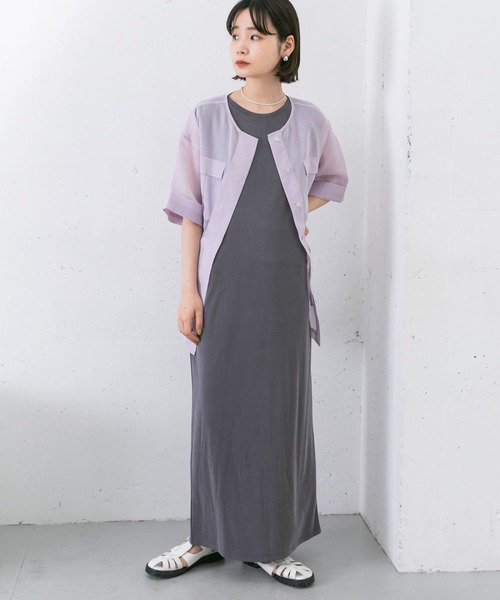 KBF（ケイビーエフ）の「ノースリーブカットワンピース（ワンピース・レディース・チャコールグレー/ブラウン/ブルー/マスタード・ONE）」の2枚目の写真