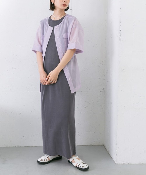 KBF（ケイビーエフ）の「ノースリーブカットワンピース（ワンピース・レディース・チャコールグレー/ブラウン/ブルー/マスタード・ONE）」の22枚目の写真