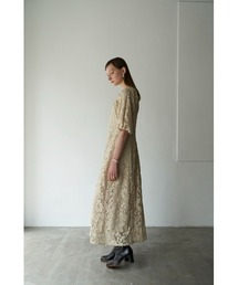 CLANE（クラネ）の「VINTAGE LACE PUFF ONE PIECE（ワンピース