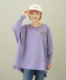 CUBE SUGAR（キューブシュガー）の「天竺カットソー長袖クルーネックロングTシャツ（Tシャツ/カットソー）」