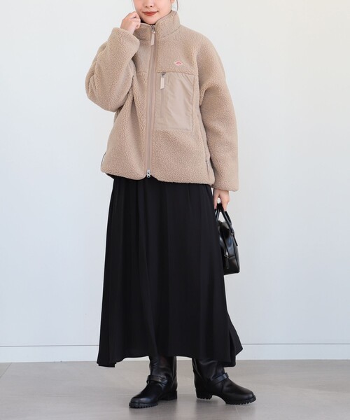 Ray BEAMS（レイビームス）の「DANTON / ボア ジャケット（ブルゾン・レディース・ベージュ/グリーン・SMALL/MEDIUM）」の5枚目の写真