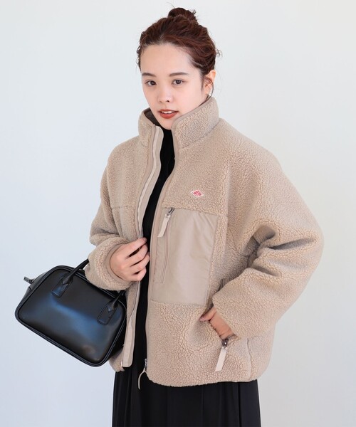 Ray BEAMS（レイビームス）の「DANTON / ボア ジャケット（ブルゾン・レディース・ベージュ/グリーン・SMALL/MEDIUM）」の6枚目の写真