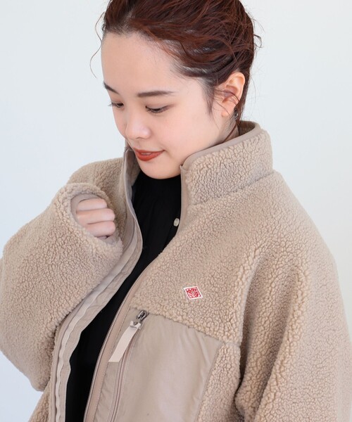 Ray BEAMS（レイビームス）の「DANTON / ボア ジャケット（ブルゾン・レディース・ベージュ/グリーン・SMALL/MEDIUM）」の7枚目の写真