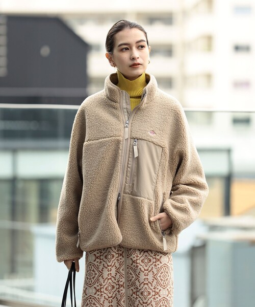 Ray BEAMS（レイビームス）の「DANTON / ボア ジャケット（ブルゾン・レディース・ベージュ/グリーン・SMALL/MEDIUM）」の12枚目の写真