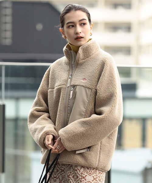 Ray BEAMS（レイビームス）の「DANTON / ボア ジャケット（ブルゾン・レディース・ベージュ/グリーン・SMALL/MEDIUM）」の13枚目の写真