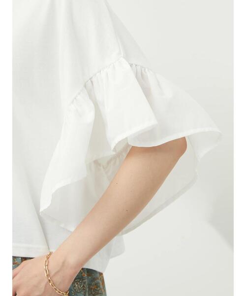 ELENCARE DUE（エレンカーレデュエ）の「・ELENCARE DUE フレアスリーブショートTシャツ（Tシャツ/カットソー・レディース・チャコールグレー/ブラック/レッド/オフホワイト・FREE）」の12枚目の写真