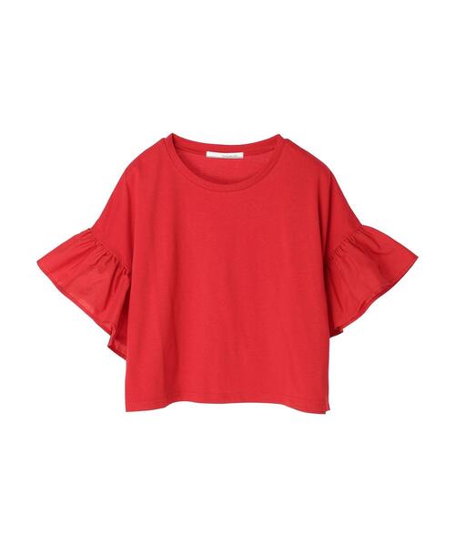 ELENCARE DUE（エレンカーレデュエ）の「・ELENCARE DUE フレアスリーブショートTシャツ（Tシャツ/カットソー・レディース・チャコールグレー/ブラック/レッド/オフホワイト・FREE）」の19枚目の写真