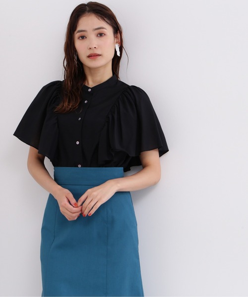 NATURAL BEAUTY BASIC（ナチュラルビューティーベーシック）の「バタフライスリーブシャツ（シャツ/ブラウス・レディース・ブラック/ダークブルー/グリーン・MEDIUM/SMALL）」の10枚目の写真