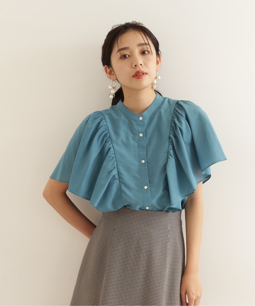 NATURAL BEAUTY BASIC（ナチュラルビューティーベーシック）の「バタフライスリーブシャツ（シャツ/ブラウス・レディース・ブラック/ダークブルー/グリーン・MEDIUM/SMALL）」の16枚目の写真