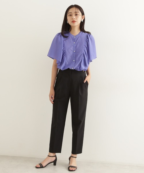 NATURAL BEAUTY BASIC（ナチュラルビューティーベーシック）の「バタフライスリーブシャツ（シャツ/ブラウス・レディース・ブラック/ダークブルー/グリーン・MEDIUM/SMALL）」の9枚目の写真