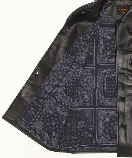 Subciety（サブサエティ）の「LAMB LEATHER CAR COAT（ライダースジャケット・メンズ・ブラック・LARGE/X-LARGE/MEDIUM）」の18枚目の写真