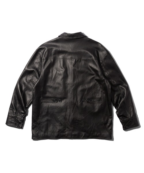 Subciety（サブサエティ）の「LAMB LEATHER CAR COAT（ライダースジャケット・メンズ・ブラック・LARGE/X-LARGE/MEDIUM）」の3枚目の写真