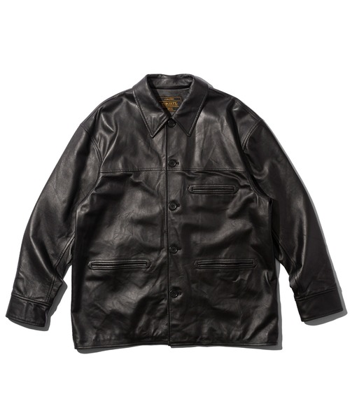 Subciety（サブサエティ）の「LAMB LEATHER CAR COAT（ライダースジャケット・メンズ・ブラック・LARGE/X-LARGE/MEDIUM）」の2枚目の写真