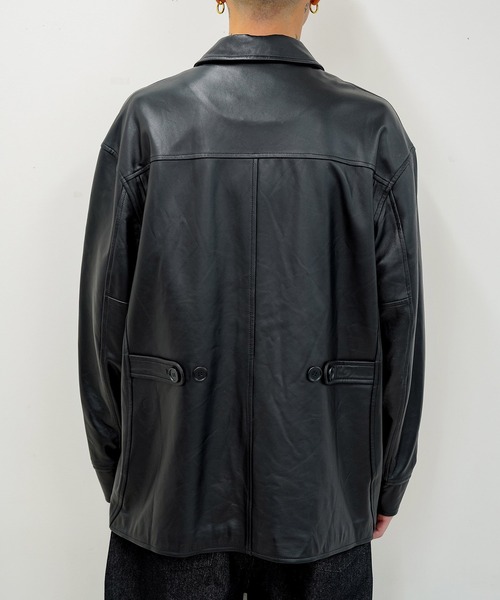 Subciety（サブサエティ）の「LAMB LEATHER CAR COAT（ライダースジャケット・メンズ・ブラック・LARGE/X-LARGE/MEDIUM）」の9枚目の写真