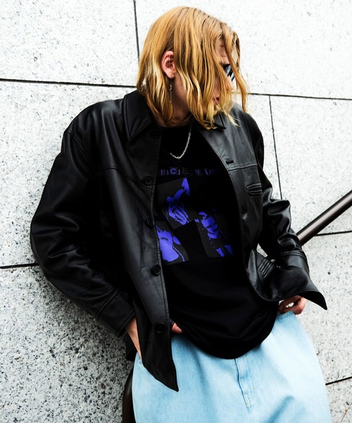 Subciety（サブサエティ）の「LAMB LEATHER CAR COAT（ライダースジャケット・メンズ・ブラック・LARGE/X-LARGE/MEDIUM）」の14枚目の写真