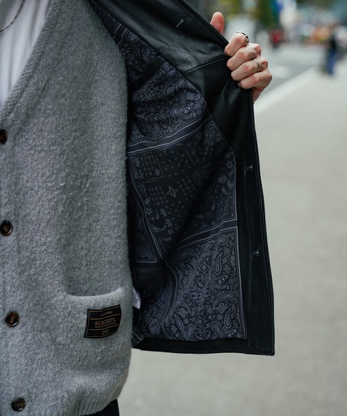 Subciety（サブサエティ）の「LAMB LEATHER CAR COAT（ライダースジャケット・メンズ・ブラック・LARGE/X-LARGE/MEDIUM）」の7枚目の写真