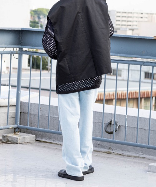 NYLAUS（ナイラス）の「別注 イージー デニムフレアパンツ（デニムパンツ・メンズ・ネイビー/ブルー/ケミカルウォッシュ・LL/M/L）」の8枚目の写真