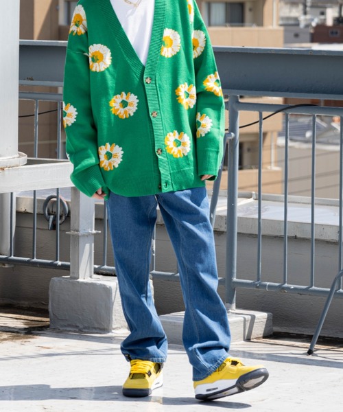 NYLAUS（ナイラス）の「別注 イージー デニムフレアパンツ（デニムパンツ・メンズ・ネイビー/ブルー/ケミカルウォッシュ・LL/M/L）」の9枚目の写真