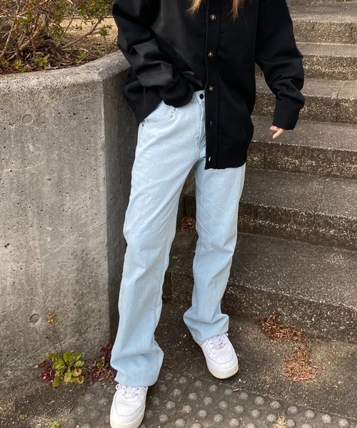 NYLAUS（ナイラス）の「別注 イージー デニムフレアパンツ（デニムパンツ・メンズ・ネイビー/ブルー/ケミカルウォッシュ・LL/M/L）」の14枚目の写真