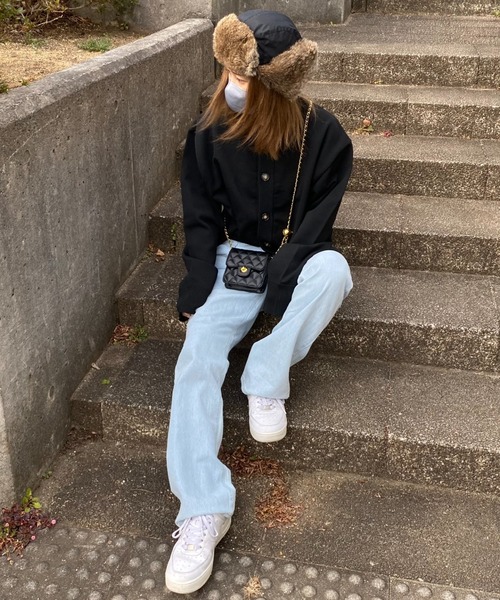 NYLAUS（ナイラス）の「別注 イージー デニムフレアパンツ（デニムパンツ・メンズ・ネイビー/ブルー/ケミカルウォッシュ・LL/M/L）」の16枚目の写真