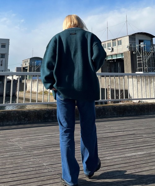 NYLAUS（ナイラス）の「別注 イージー デニムフレアパンツ（デニムパンツ・メンズ・ネイビー/ブルー/ケミカルウォッシュ・LL/M/L）」の17枚目の写真