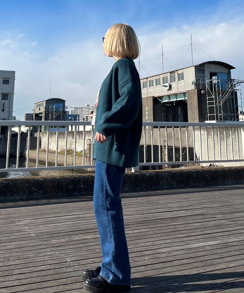 NYLAUS（ナイラス）の「別注 イージー デニムフレアパンツ（デニムパンツ・メンズ・ネイビー/ブルー/ケミカルウォッシュ・LL/M/L）」の18枚目の写真